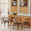 Nordic Modern Metal Dining Chair Furniture Steel Wood Look PU Soft Seat Walnut Leg Side Design Dining Room Chair