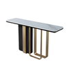 Luxury Style Living Room Furniture Corner Table Hallway Stainless Steel Marble Console Table