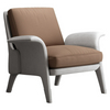 Italian Minimalism Designer Furniture OEM Leather Fabric Hotel Living Room with Ottoman High Back Armchair Lounge Chair Set