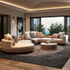 Modern Home Furniture Living Room Modular L Shape Sofa Couch Italian Design Curved Leather Sectional Sofa Combinations Set