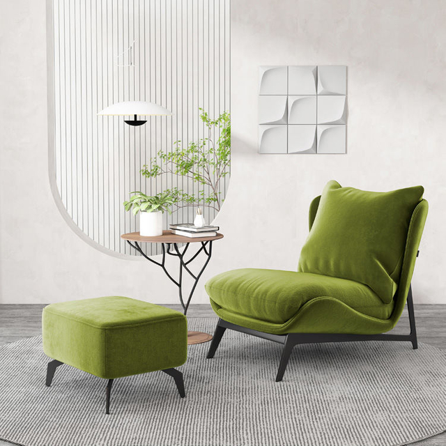 Fauteuil de salon de loisirs en m&eacute;tal rembourr&eacute; doux moderne, chaise &agrave; ailes incurv&eacute;e en velours, chaise d'h&ocirc;tel, salon, chambre &agrave; coucher