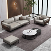 Foshan Factory Modern Living Room Sofa Pu Leather OEM Customized Metal Leg 1+1+3 Apartment Home Office Sofa Set