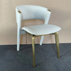 Best Selling Italian Minimalist Fabric Dining Chair Modern Style Hotel Dining Room Hardware Foot Armchair