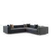 High Quality Living Room Sofa Velvet Fabric Modern Furniture Hotel Lobby Villa Luxury L-shaped Sectional Couch Sofa Set