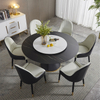 Luxury Stainless Steel Round Marble Dining Table Set Furniture Modern Dine Room Tables