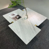 Minimalist Living Room Furniture Creative Stainless Steel square Marble Coffee Table