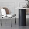 Modern Dining Room Furniture Italian Design Fabric Decoration Metal Leg Dining Chair White