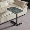Italian Minimalist Modern Design Coffee Table Hotel Living Room Side Table Stainless Steel Marble Circular Round Corner Table