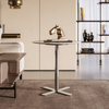 Italian Minimalist Modern Design Coffee Table Hotel Living Room Side Table Stainless Steel Marble Circular Round Corner Table