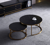 Coffee Table Marble Top Gold Stainless Steel Modern Round Table Living Room Furniture Coffee Table Set
