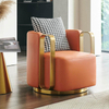 Italian Luxury Stainless Steel Armchair Living Room Lounge Leisure Chair Home Furniture Modern Rotatable Velvet Single Chair