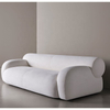 Nordic Italian Minimalism Design Couch Simple Hotel Home Furniture High Quality White Velvet Fabric 4 Seater Living Room Sofa