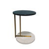 Modern Round Metal Stainless Steel Frame Marble Top Coffee Table Side Table for Living Room Bedroom