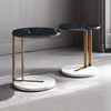 Modern Round Metal Stainless Steel Frame Marble Top Coffee Table Side Table for Living Room Bedroom
