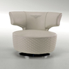 Hot Italian Luxury Design Leather Cover Single Leisure Chair Swivel Chairs Stainless Steel Frame Living Room Sofa Chair