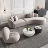 Modern Luxury Coffee Table Set with Leather Art Marble Round Living Room Furniture Coffee Table