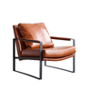 Modern Simple Leather Steel Frame Leisure Living Room Hotel Guest Room Furniture Hotel Armchair