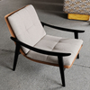 Italian Minimalist Design Hotel Villa Living Room Solid Wood Leather Single Recliner Sofa Armchair Leisure Chaise Lounge Chair
