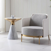 Italian Style Accent Chair Nordic Thousand Bird Single Sofa Chair Light Luxury Living Room Bedroom White and Gold Leisure Chair
