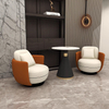 Modern Design Circular Leisure Lounge Single Sofa Chair Easy Chair Villa Living Room Hotel Velvet Fabric Armchair