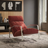 Modern Design Stainless Steel Frame Velvet Fabric Leisure Lounge Chair Rocking Chair