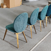 Luxury Design Dining Table Chairs Gold Stainless Steel Legs Velvet Fabric Restaurant Chairs Kitchen Chairs