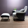 Minimalist Sofa Chair Stainless Steel Fabric Armchair with Foot Pedal Pedicure Chair Living Room Chair