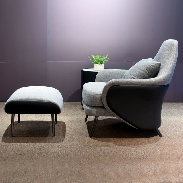 Silla de sof&aacute; minimalista, sill&oacute;n de tela de acero inoxidable con Pedal, silla de pedicura, silla de sala de estar