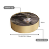 Modern Luxury Design Hotel Coffee Table Set Golden Stainless Steel Frame Marble Round Center Tea Table for Living Room Furniture