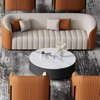 Custom Italian Home Couch Leather Sofa Modern Design Luxury Hotel Three Seater Sofa in a Row Living Room Furniture