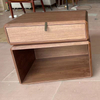 Nordic Wood Modern Simple Bedroom Nightstand Rotating Two Drawer BedSide Table Design Creative Nightstand