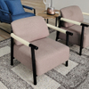 Nordic Solid Wood Armchair Modern Living Room Furniture Hotel Apartment Bedroom Fabric Leisure Chair