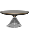 Modern Minimalist Design Circular Tea Table Combination Living Room Hotel Apartment Stainless Steel Glass Coffee Table