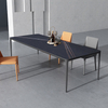 Modern Rectangular Marble Dining Table Aluminum Alloy Leg Detachable Table Design Conference Table