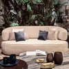 Modern Design Stainless Steel Titanium Hotel Living Room Three Seat Sofa and Luxury Leather Sofa Can Be Customized